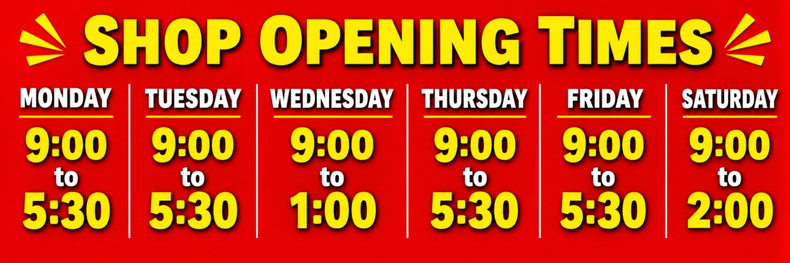 Shop Opening Times